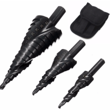 3PCS HSS Cobalt Step Stepped Drill Bit Set Nitrogen High Speed Steel Spiral For Metal Cone Triangle Shank Hole woodworking tools